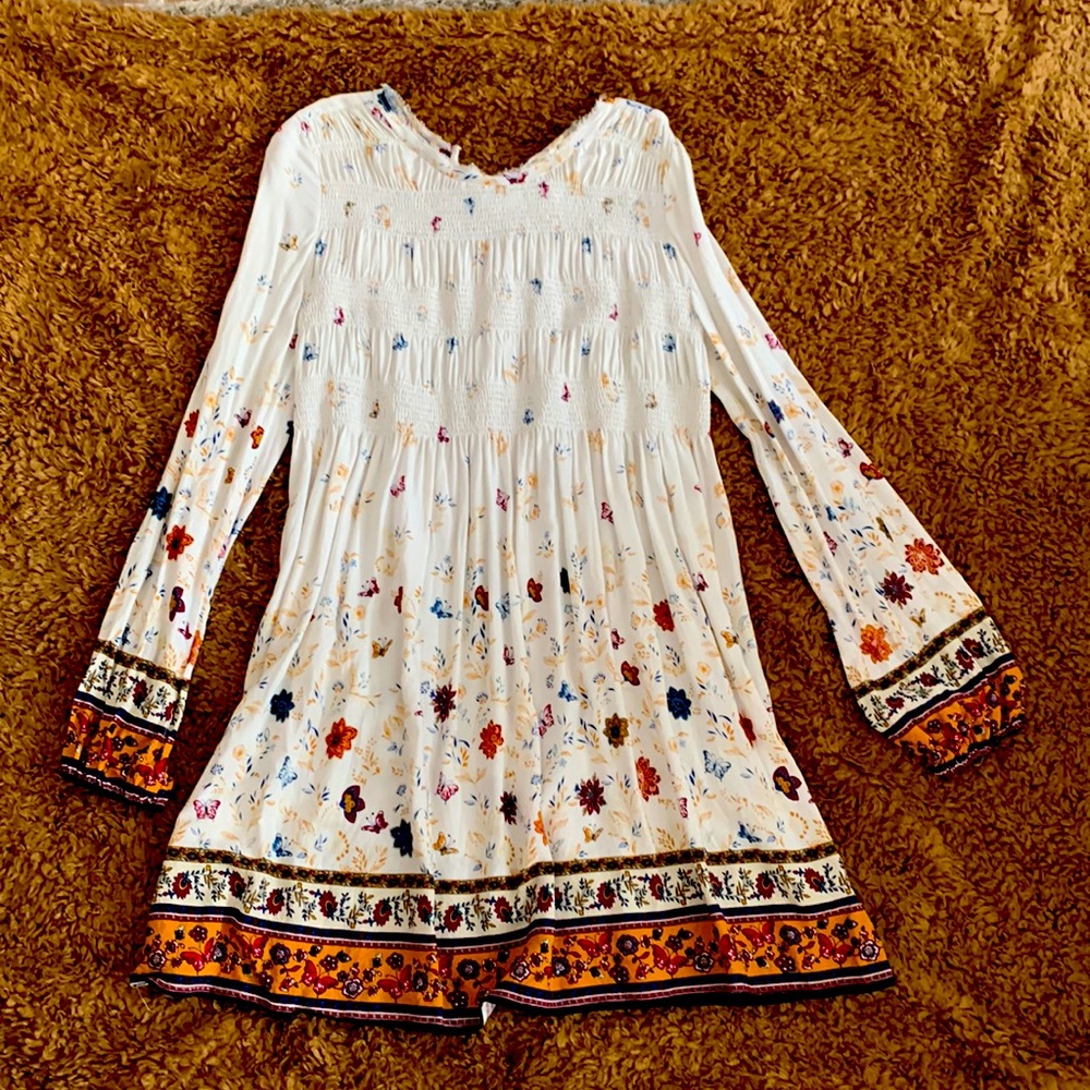Floral Bohemian White Dress